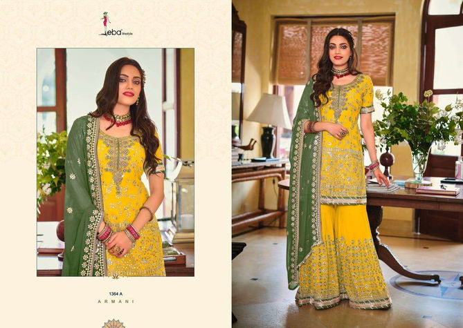 Eba Armani 1364 Colour Pure Georgette Wedding Sharara Suits Wholesale Clothing Suppliers In India
